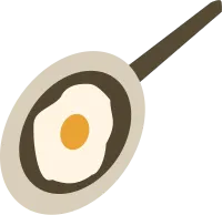 Egg cooking at teflon