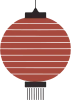中華風の赤い提灯のベクターイラスト