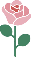 シンプルなバラのベクターイラスト