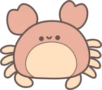 Cute Cartoon Crab with Kawaii Face