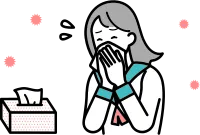 花粉症に困っている人のイラスト