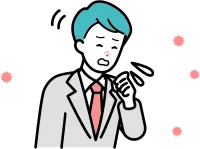 花粉症に困っている人のイラスト