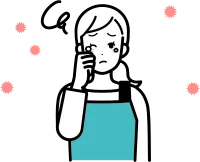 花粉症に困っている人のイラスト