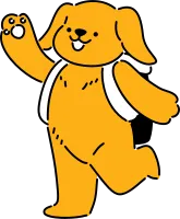 Playful Golden Retriever Guide Cartoon Animal Illustration
