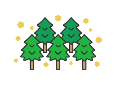 杉の木の花粉のアイコンのイラスト