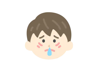 花粉症がひどい男性のアイコンのイラスト