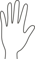 sketch linear hand figure Raise left and right hand