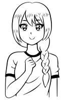 Manga characters in black and white color