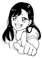 Manga characters in black and white color