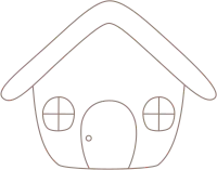Hand drawn line art minimal house cartoon
