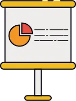 Presentation Board with Pie Chart icon