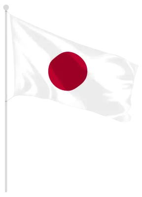 Hand painted Japan flag with bold brushstrokes