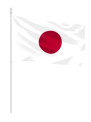 Hand painted Japan flag with bold brushstrokes