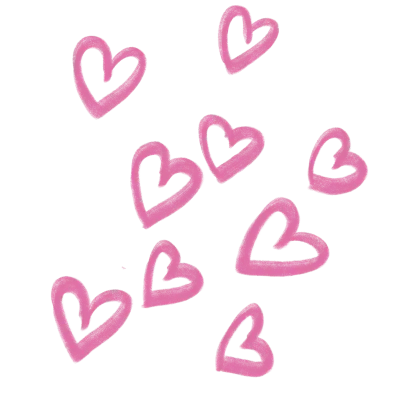 Valentines Elements, Cute Pink Symbols, Pink Hearts, Crayon Style Hearts, Love Symbol