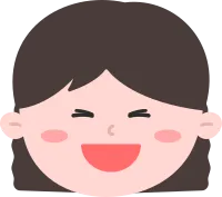 파마머리 여자아이 폭소 얼굴
