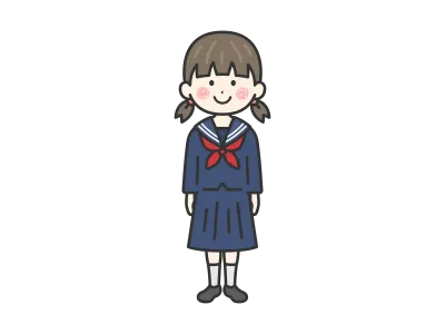 セーラー服を着た女子学生のイラスト