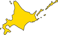 Simple map of Hokkaido prefecture, Japan Region