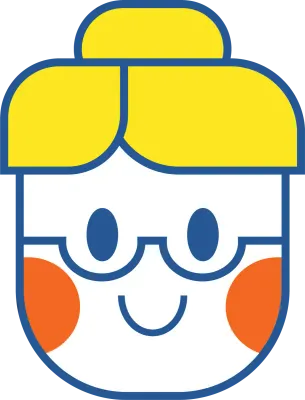 Yellow haired woman with glasses illustration