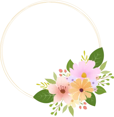 Floral Circle Frame