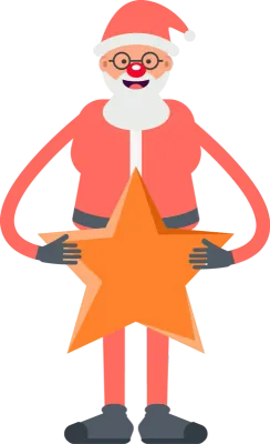 Santa Claus Character Holding Star