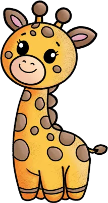 Cute Cartoon Giraffe Illustration