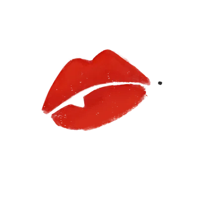 Kiss Mark, Emoticon Illustration, Red Female Lips Drawing