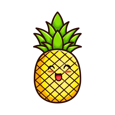 Cute Vector Illustration of a Pineapple Element