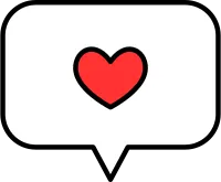 Heart-marked message chat Simple and cute Valentines Day icon