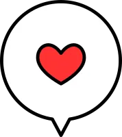 Heart-marked message chat Simple and cute Valentines Day icon
