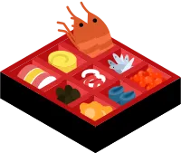 New Year's Days OSECHI, isometric icon