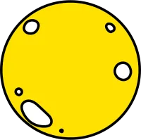 Simple line drawing of the moon, isometric illustration