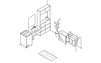 Find a room for rent Laundry room, washing machine and sink simple isometric