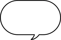 Simple speech bubble set, black and white line drawings