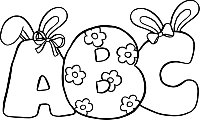 Easter School Colorful ABC Letters with Bunny Ears