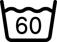 Washing indication icon, 60C limit, machine washable