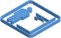 Blue isometric icon illustration of men's changing room