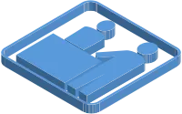 Blue isometric icon illustration of reception desk