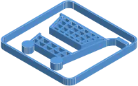 Blue isometric icon illustration of empty shopping cart