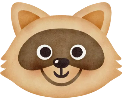 Animal Face Tanuki Character