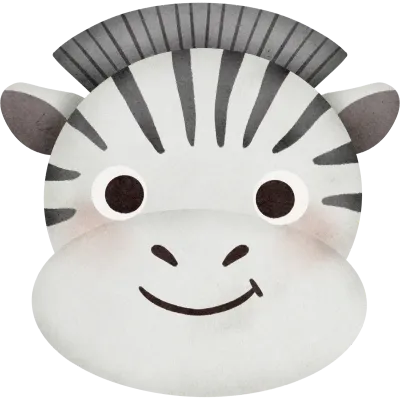 Animal Face Zebra Character