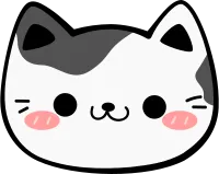 Cute hand drawn black and white cat face set, Kawaii kitty face cartoon doodle for kids