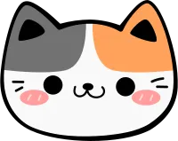 Cute hand drawn black and orange cat face set, Kawaii kitty face cartoon doodle for kids