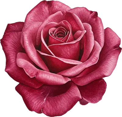 Burgundy watercolour rose flower