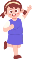 Happy Little Girl Raising Hand