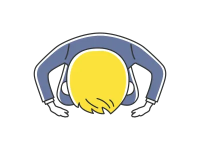 土下座する白人男性のイラスト