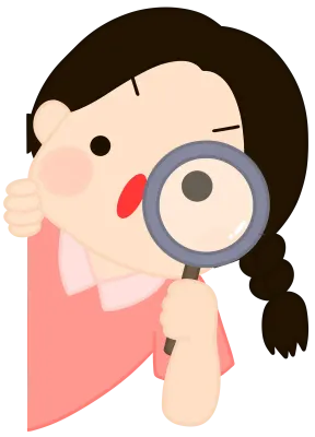 돋보기보는 호기심 관찰하는 아이