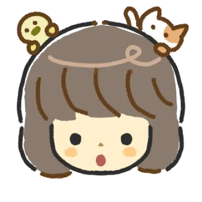 女の子の絵文字_ボブカット_ぼんやり顔
