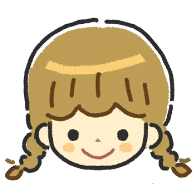 女の子の絵文字_三つ編み_通常