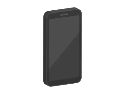 スマートフォンの立体イラスト