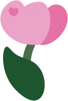 연핑크 하트 튤립